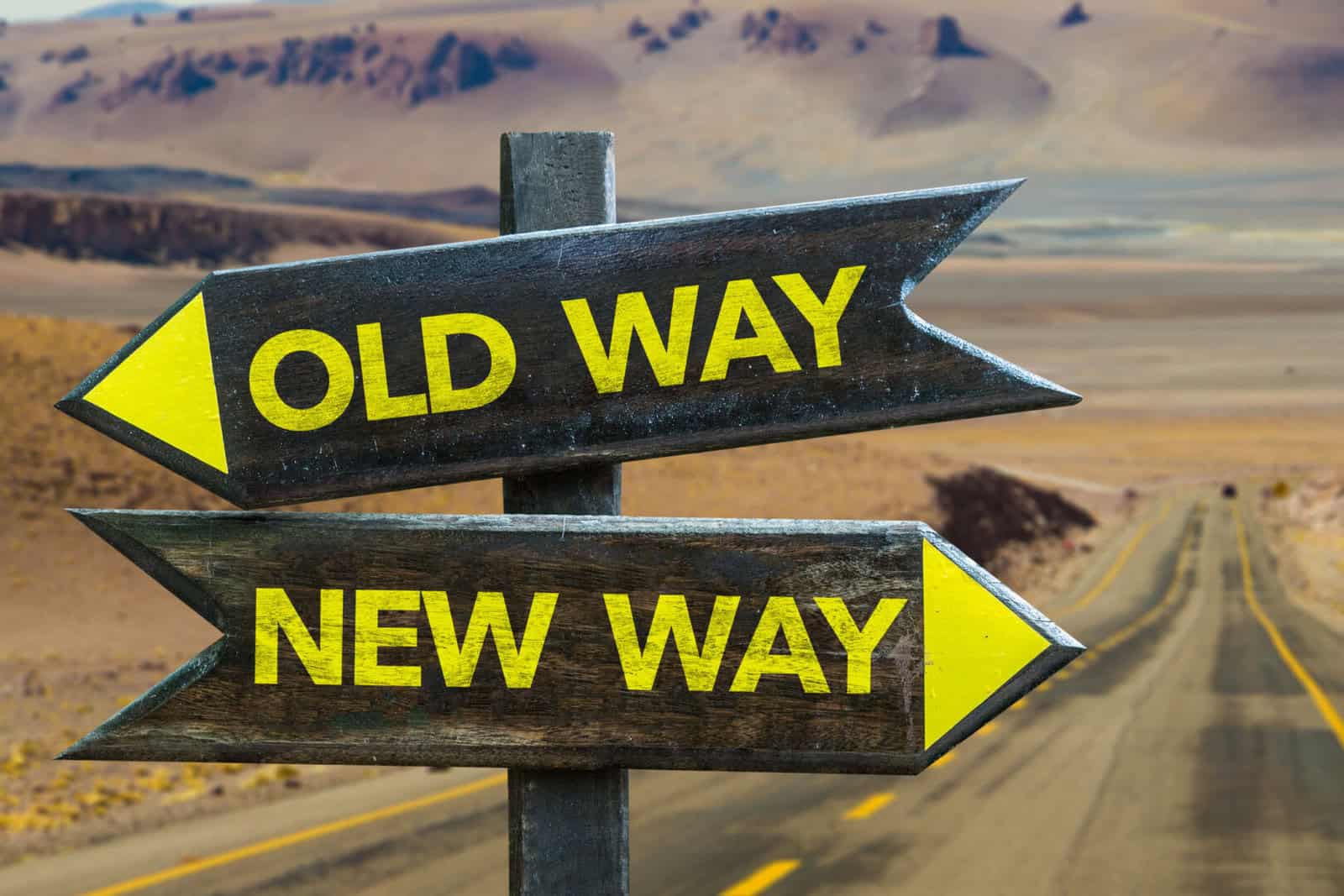 Old Way x New Way Crossroad Old Way vs New Way